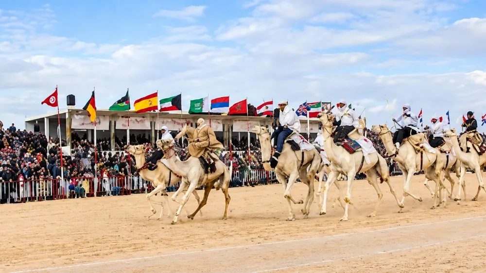 Course de dromadaires au Festival international du Sahara de Douz