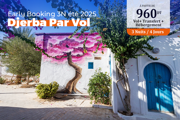 DJERBA PAR VOL EARLY BOOKING 3N été 2025